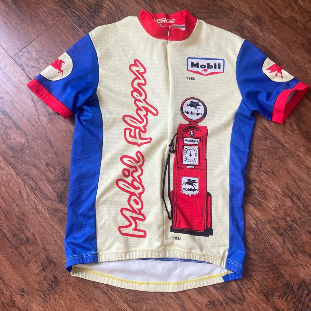 Vintage Cycling Jersey - Blue, Red, Cream